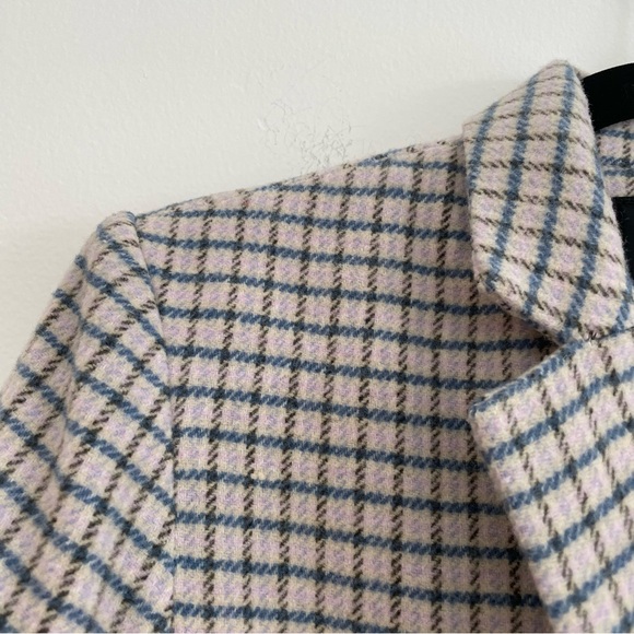 Rails Windsor Lilac Navy Mini Check Blazer Wool Blend Academia Office Size XS - Picture 4 of 15
